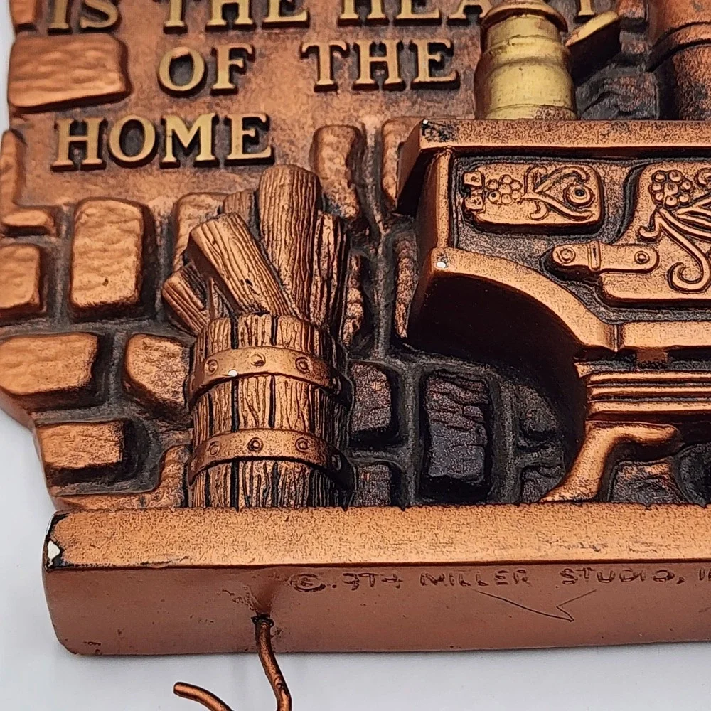 Vintage 1974 Miller Studio Wall Plaque Kitchen Heart Of The Home Decor Key Hooks